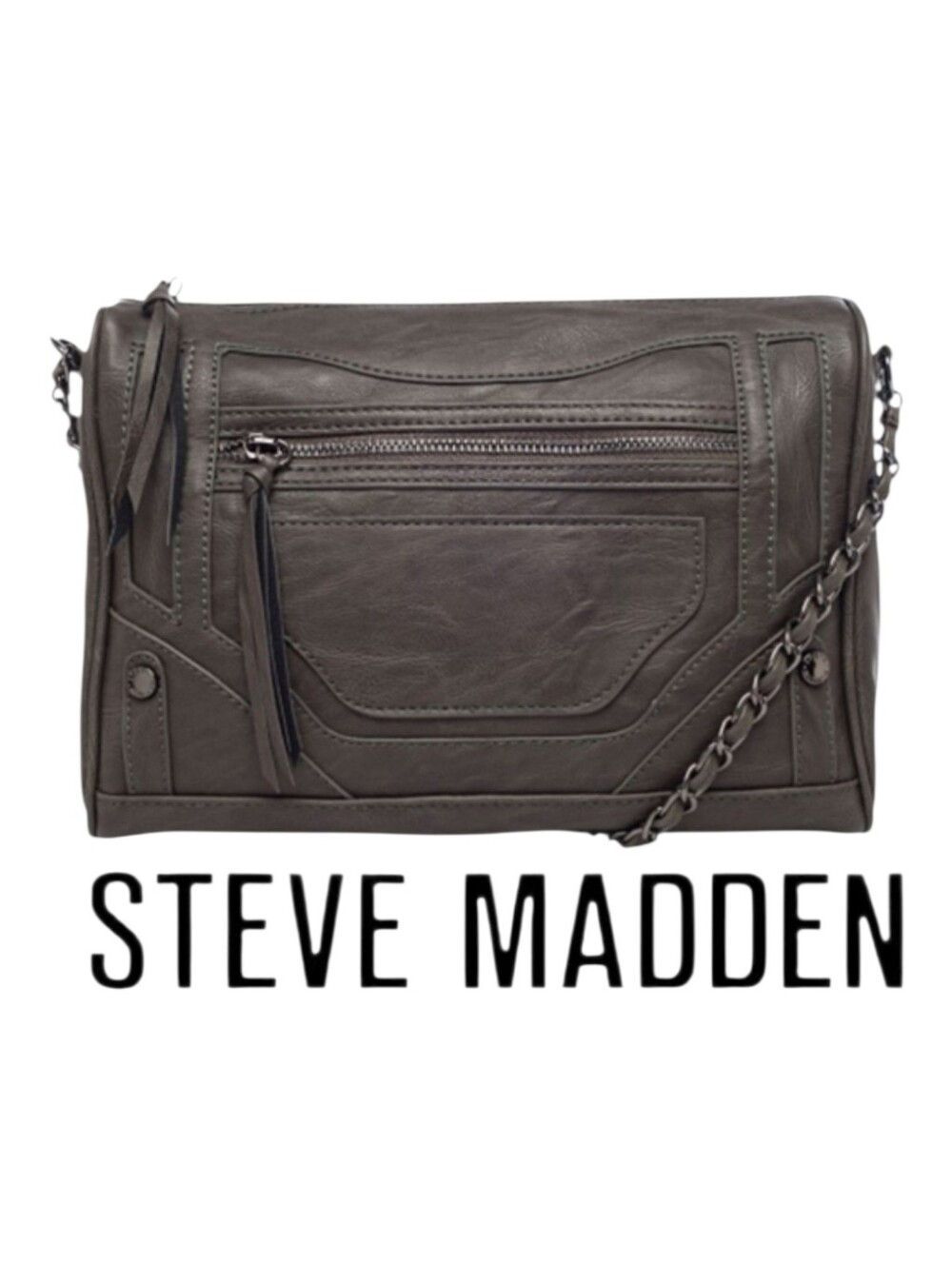 Steve Madden BKenzy Crossbody Grey Chain Gunmetal Hardware